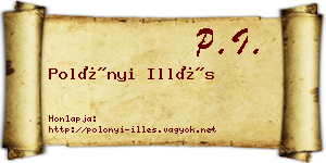 Polónyi Illés névjegykártya